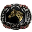Fivela Country Feminina Cavalo Strass Rosa