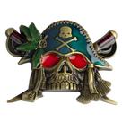 Fivela de Cinto Caveira Pirata com Espadas Cruzadas em Liga de Bronze Fivela de Cinto Caveira Pirata com Espadas Cruzadas em Liga de Bronze