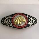 Fivela de cinto Cowboy Golden Horse Head Fivelas de metal