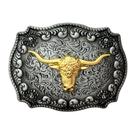 Fivela de cinto Gold Bull Head Western Cowboy Style para homens Fivela de cinto Gold Bull Head Western Cowboy Style para homens