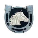 Fivela de cinto Horse Head Horseshoe Design Alloy para homens