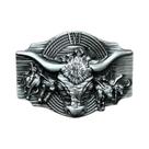 Fivela de cinto Silver Bull Head Western Cowboy Style Masculino