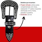 Fivela Feminina Country Com Passador E Ponteira Luxo