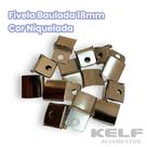 Fivela Lisa 18mm Baulada Tecido Médio - Cor niquelada 1.000un