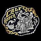 Fivela Master Calf Roper Fundo Negro com Banho Dourado e Prata
