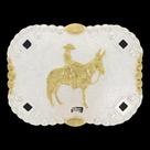 Fivela Mula Cowboy Brand Dourada e Prata 20085