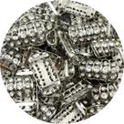 Fivela Passante Entremeio com Strass 31x16mm Níquel 6pçs 30g