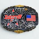 Fivela PBR USA Bandeira Touro Bull Rider Rodeio Profissional