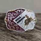 Fivela Vermelha Prata Master Country Western Bull Rider Top