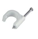 Fixador P/ Cabo Coaxial 08Mm C/ Prego Aço Br - 20 Unidades