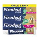 Fixodent Ultra Max Fixador para Próteses com Sabor Scope - Kit com 3 Unidades