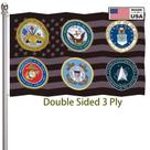 Flag Military All Branches, poliéster externo de dupla face de 3 x 5 pés