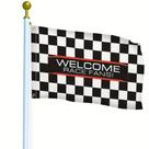 Flag Racing Fan Welcome 150x90cm poliéster quadriculado