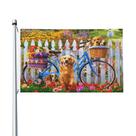 Flag Sovvin Cute Puppy Dog and Bicycle 90x150cm poliéster Flag Sovvin Cute Puppy Dog and Bicycle 90x150cm poliéster