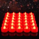 Flameless Tea Lights Amagic Red, 30 unidades, operadas por bateria
