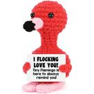Flamingo Love Gift, crochê feito à mão, presente romântico engraçado