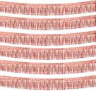 Flâmulas de ouropel metálico Fringe Garland, 10 pés, ouro rosa, x6 Flâmulas de ouropel metálico Fringe Garland, 10 pés, ouro rosa, x6