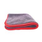 Flanela Microfibra Cinza 600gsm 38x58cm c/ Borda Vermelha - Detailer