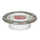 Flange de armário de PVC Sioux Chief, anel de aço inoxidável de 3x18x18 cm
