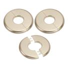 Flange de parede bipartida PATIKIL 28 mm ABS dourado, 3 peças Flange de parede bipartida PATIKIL 28 mm ABS dourado, 3 peças