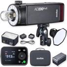 Flash GODOX AD200 Pro II com sincronização X3, potência de 200 W