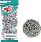 Flash Limp - Kit com 2 Pack com 3 Esponjas Aço inox para Limpeza Pesada Ferro e Grelha - E3A4821