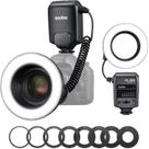 Flash macro Godox ML150 II com anel adaptador de 8 peças para câmeras DSLR Sony Canon Nikon Fuji Olympus Panasonic, insetos fotográficos, flores, retratos, fotografia odontológica e de alimentos