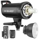 Flash Tocha Estúdio Godox Sk400 Ii 110v + Rádio Flash Ct16 + Panela Refletora 18cm