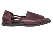 Flat Peeptoe Feminino Couro Malbec - Cód 242870