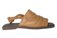 Flat Peeptoe Feminino Couro Whisky - Cód 242865