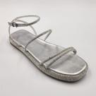 Flatform com tiras de Strass Prata