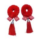 Flexível 1 par chique estilo chinês crianças faixas de cabelo elásticos para o ano novo