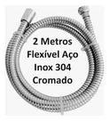 Flexível Aço Inox Ducha Higiênica 2mts Cromado Cor Prateado