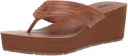 Flip-flop Flojos Jess, cunha bronzeada feminina, 3 cm, tamanho 6