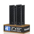Floor Register Howeall 2x10 cm, pacote com 4 unidades, Heavy Duty Walkable
