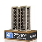 Floor Register Howeall 2x10 cm, pacote com 4 unidades, Heavy Duty Walkable