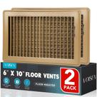 Floor Register VOISEN, aço ajustável de 15 x 25 cm, pacote com 2 unidades