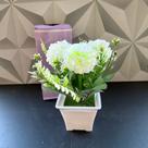 Flor artificial com vaso decorativo hortênsia branco amarelo rosa de plástico para decoração vasinho flores banheiro