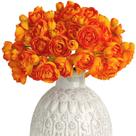 Flor artificial Letjolt Ranunculus 18 peças de seda laranja