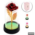 Flor Artificial Na Cupula 15cm Rosa Com Led Color Tgs4198