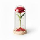 Flor Artificial na Cupula 21cm Rosa Vermelha LED Presente - Genérica