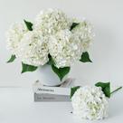 Flor artificial ZYTUYO, hortênsias de seda branca, 50 cm, 5 unidades