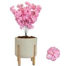 Flor Cerejeira Artificial Planta Com Vaso Pé Madeira Arranjo -