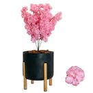 Flor Cerejeira Artificial Planta Com Vaso Pé Madeira Arranjo - Flor Cerejeira Artificial Planta Com Vaso Pé Madeira Arranjo -