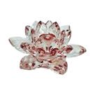 Flor de Lótus Cristal Vermelho Brilhante Espiritual 6 cm