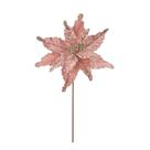 Flor de Natal Artificial Pick Rosa 19cm Formosinha