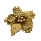 Flor de Natal Poinsétia Decorativa Dourada Enfeite Natalino Tok da Casa