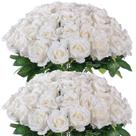 Flor de rosa artificial FOTEEWL Realistic Faux Silk x60 Bege Flor de rosa artificial FOTEEWL Realistic Faux Silk x60 Bege