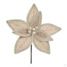 Flor Natal Bico Papagaio Poinsétia Rústica Bege Natural 18cm Arranjo Árvore Ornamento