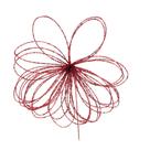Flor natalina de metal com micanga vermelha 43cm